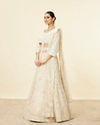 Daisy Cream Floral Embroidered Sequinned Lehenga image number 2